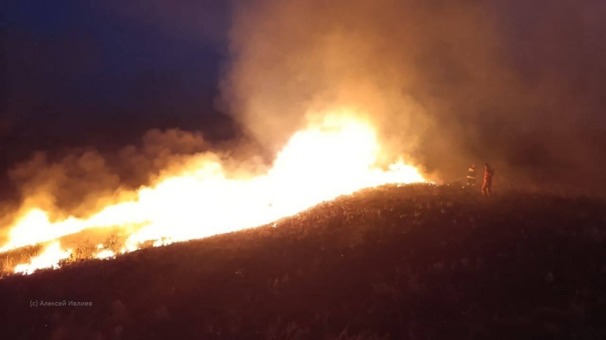 Сухая гроза стала причиной пожара в заповеднике «Оренбургский»