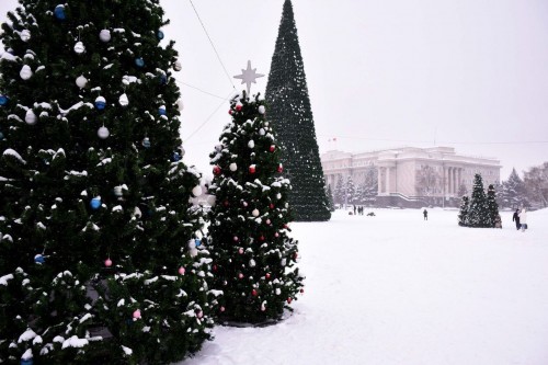 Оренбуржцы портят украшения на главной ёлке Оренбуржцы портят украшения на главной ёлке