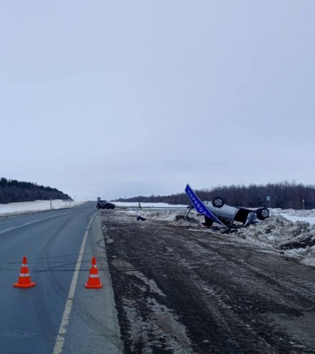 В Переволоцком районе на трассе автоледи задела снегоболотоход  