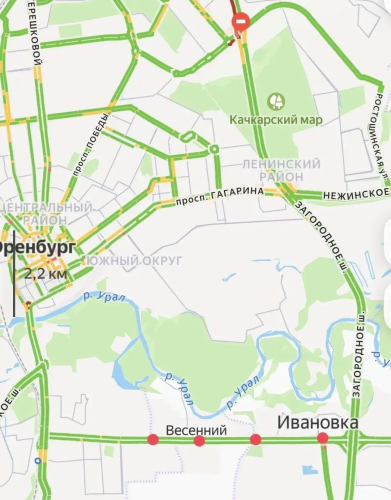 В Оренбурге на Загородном шоссе временно разрешен поворот на улицу Автодромную