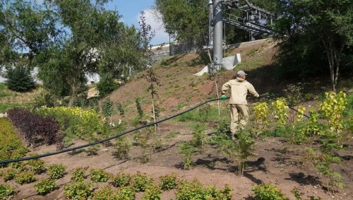 В Оренбурге продолжается обновление Елизаветинского спуска